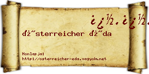 Österreicher Éda névjegykártya